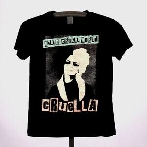 Women's Size XS Disney Cruella de Vil Graphic T-Shirt Tee Short Sleeve Villain